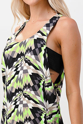 Geometric Racerback A-Line Dress