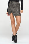 High-Waisted Asymmetric Zip Mini Skirt