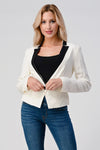 Classic Single-Button Blazer with Contrast Lapel