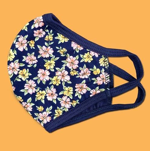 Floral flower fashion washable reusable breathable fabric ear loop shield face masks