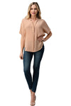 Dolman Sleeve Silk Solid Blouse Top