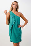 One shoulder ruffle dress