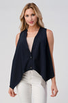 Women's silk contrast fashion vest