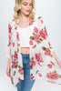 Floral Kimono Cardigan with Open Front