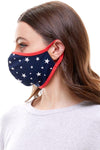 US made America flag star fashion washable reusable cloth face mask - MILEY + MOLLY