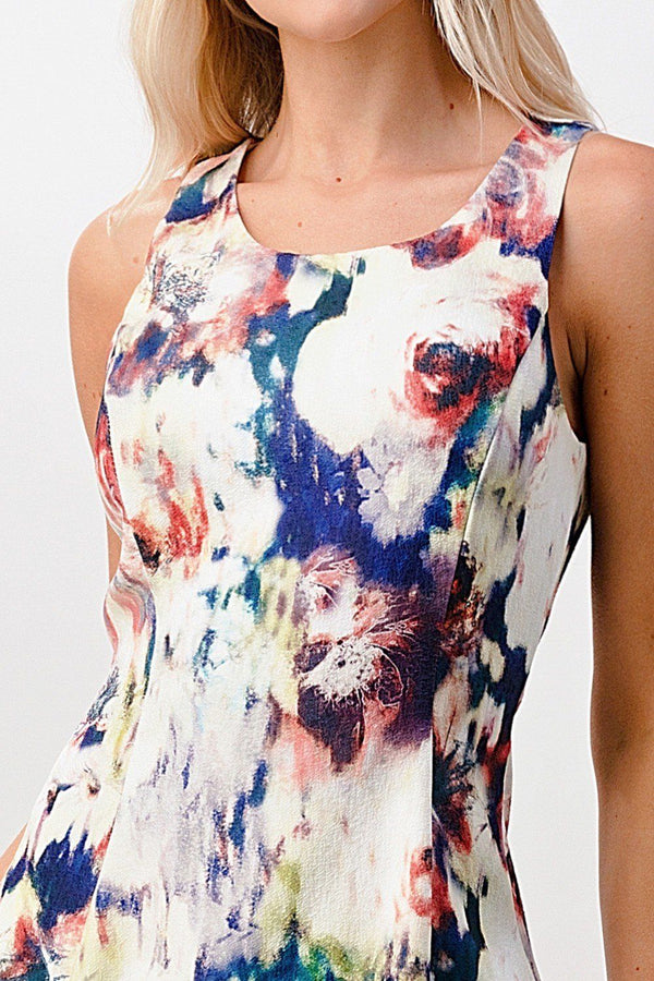 Oil panting floral printed fashion dress