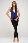 Women's color blocked crepe fashion vest