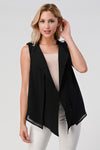 Sleeveless Draped Open Front Vest