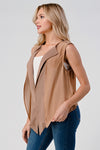 Sleeveless Draped Open Front Vest