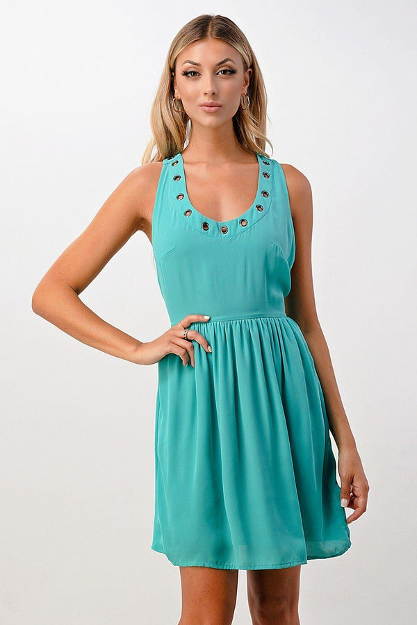 Eyelet detail cami dress