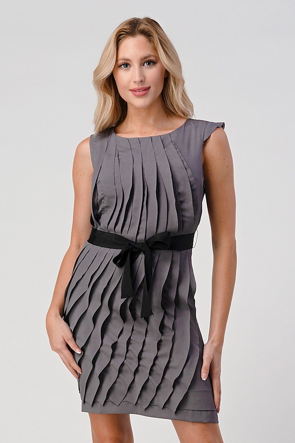 Laser cut ruffled dress