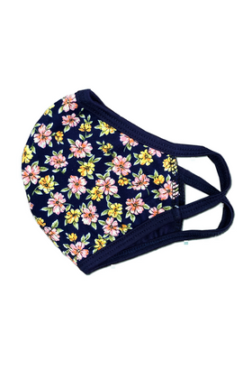 Pink & white Floral flower fashion washable reusable breathable fabric ear loop shield fabric face masks - amazon