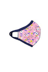 Pink & white Floral flower fashion washable reusable breathable fabric ear loop shield fabric face masks - amazon - MILEY + MOLLY