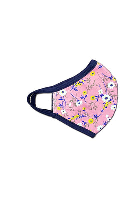 Pink & white Floral flower fashion washable reusable breathable fabric ear loop shield fabric face masks - amazon