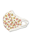 White Floral flower fashion washable reusable breathable fabric ear loop shield fabric face masks - amazon - MILEY + MOLLY