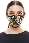 Leopard animal fashion washable reusable breathable fabric ear loop fabric face masks