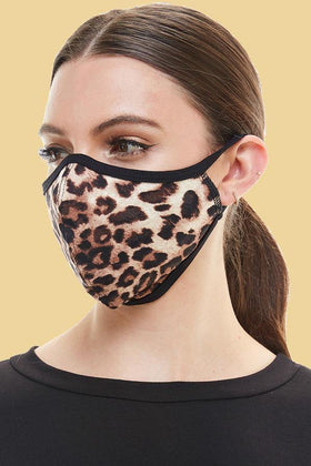 Leopard animal fashion washable reusable breathable fabric ear loop fabric face masks