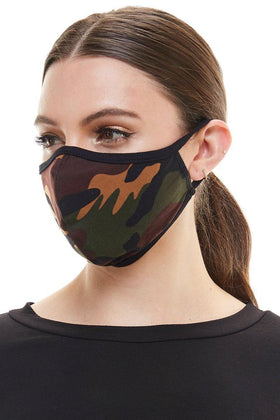 USA Made Camouflage fashion washable reusable breathable fabric ear loop fabric face masks