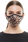 Leopard animal fashion washable reusable breathable fabric ear loop fabric face masks - MILEY + MOLLY