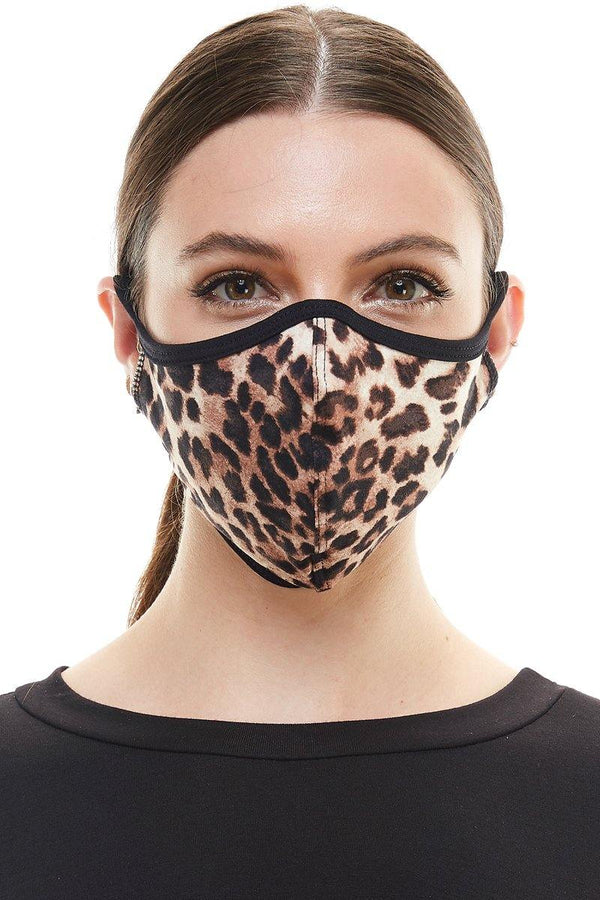 USA Made Leopard animal fashion washable reusable breathable fabric ear loop fabric face masks - AMAZON