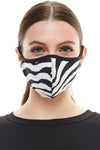 Zebra print fashion washable reusable breathable fabric ear loop fabric face masks