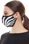 Zebra print fashion washable reusable breathable fabric ear loop fabric face masks