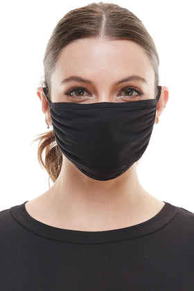 Solid black ear loop washable reusable fabric Cloth face mask - Amazon