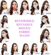 Reversible woven face mask reusable washable cloth mask