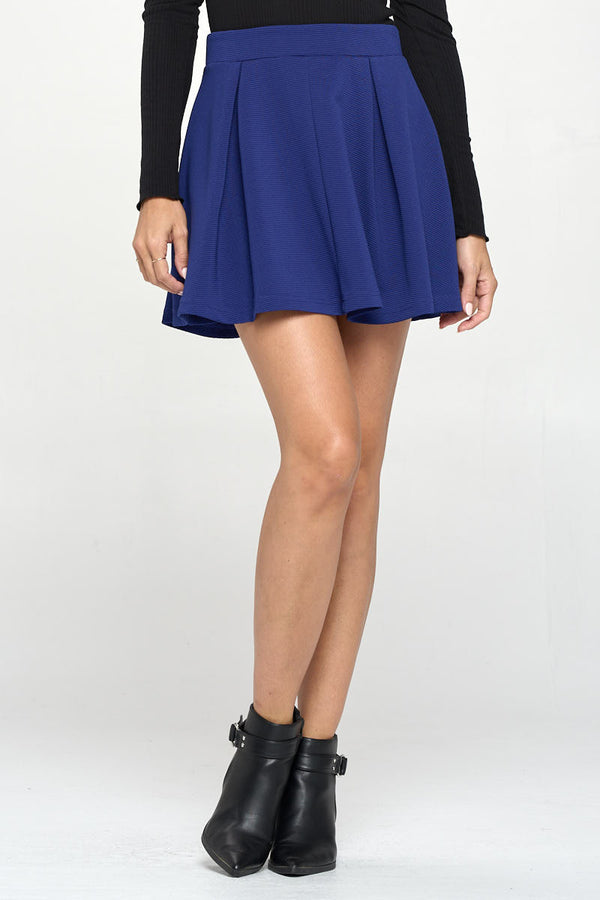 High-Waisted Pleated Skater Skirt