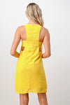 Open side stitch detail dress