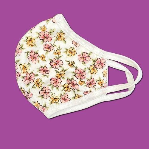 Floral flower fashion washable reusable breathable fabric ear loop shield face masks