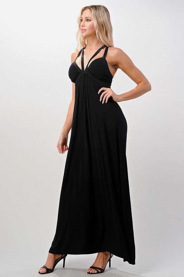 Criss cross double strap maxi dress