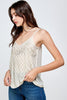 Women's Embellished Spaghetti Strap Camisole Top