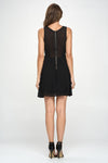 Women's Sleeveless Laser-Cut Fit and Flare Dress