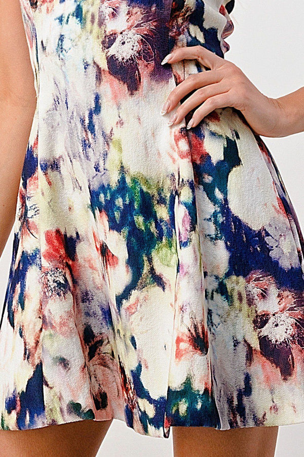 Oil panting floral printed fashion dress