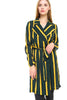 Striped Long Sleeve Belted Jacket