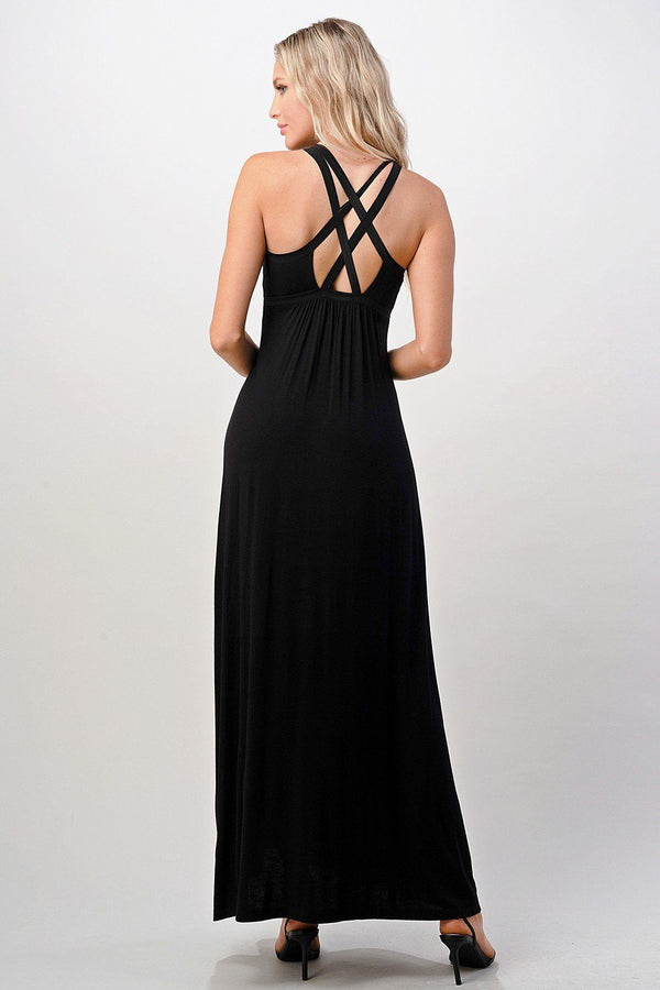 Criss cross double strap maxi dress