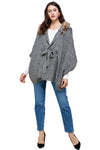 Hoodie Poncho Sweater Cardigan Fur Trim Top - MILEY + MOLLY