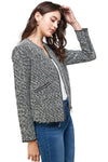 Boucle Tweed Biker Jacket Top - MILEY + MOLLY