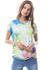 Tie-Dye Twist Front Short Sleeve Top