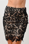 Lace midi mini skirt