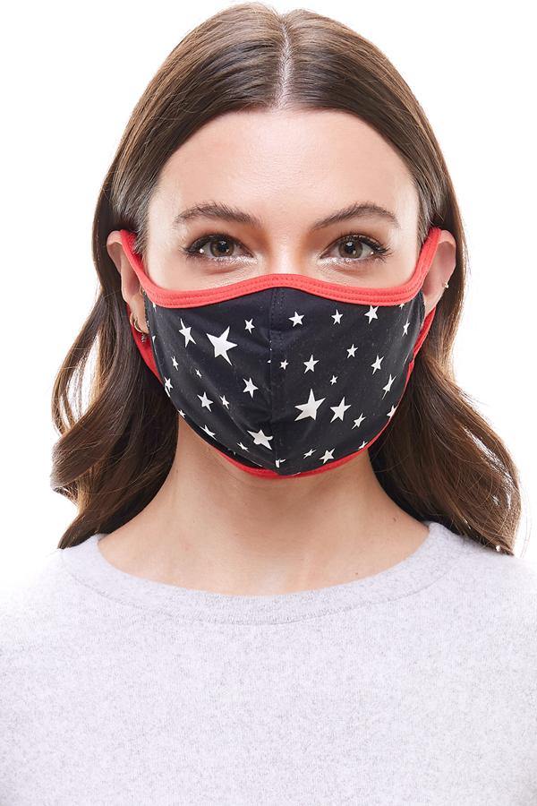 US made America flag star fashion washable reusable cloth face mask - MILEY + MOLLY