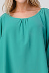 Women's Flowing Blouse with Embellished Cuffed Sleeves