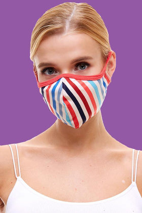 Multi stripe fashion reusable fabric face masks - AMAZON