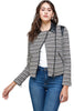 Textured Knit Jacket with Faux Leather Accents