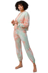 Tie Dye Hooded Sweat Shirts Jogger Lounge Wear Set