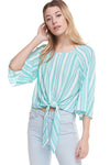 Stripe Tie Front Top