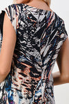 Side zipper multi abstract tunic dress