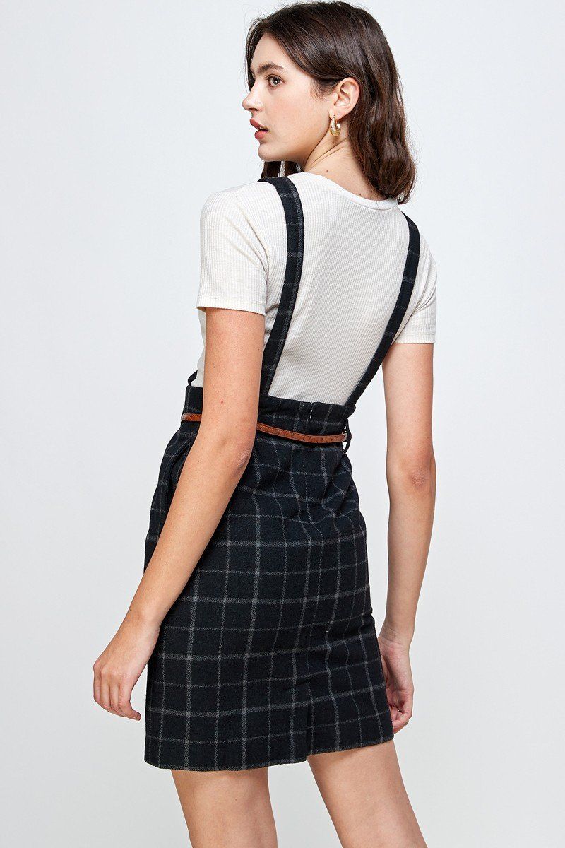 Suspender high waisted skirt
