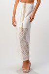 Lace maxi skirt with cotton-core bow